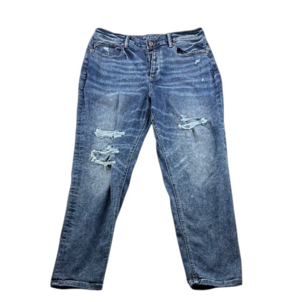 Maurices High Rise Boyfriend Jeans Distressed Size 14